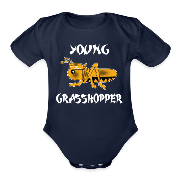 Organic Short Sleeve Baby Onesie - dark navy