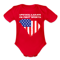 Flag SC Organic Short Sleeve Baby Onesie - red