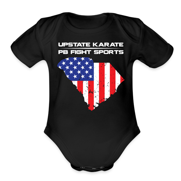 Flag SC Organic Short Sleeve Baby Onesie - black